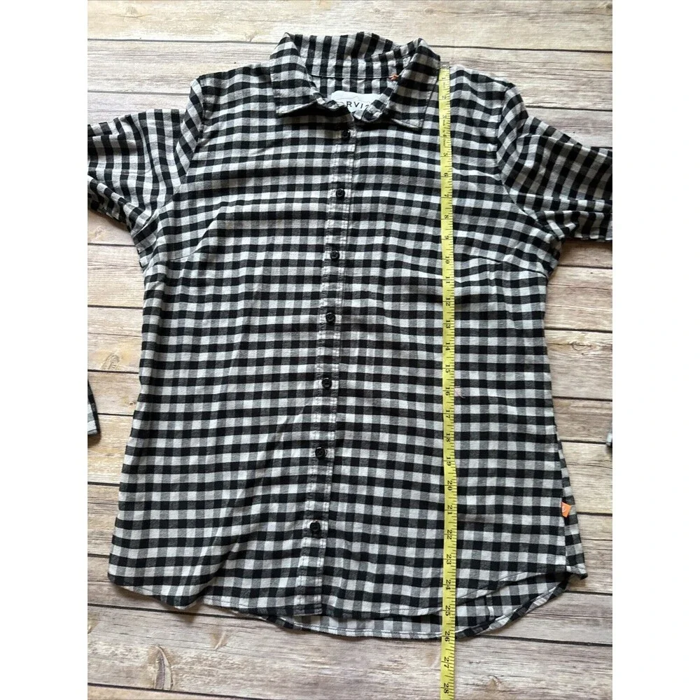 Orvis Women's Black Gingham Flannel Long Sleeve Button Shirt Medium
